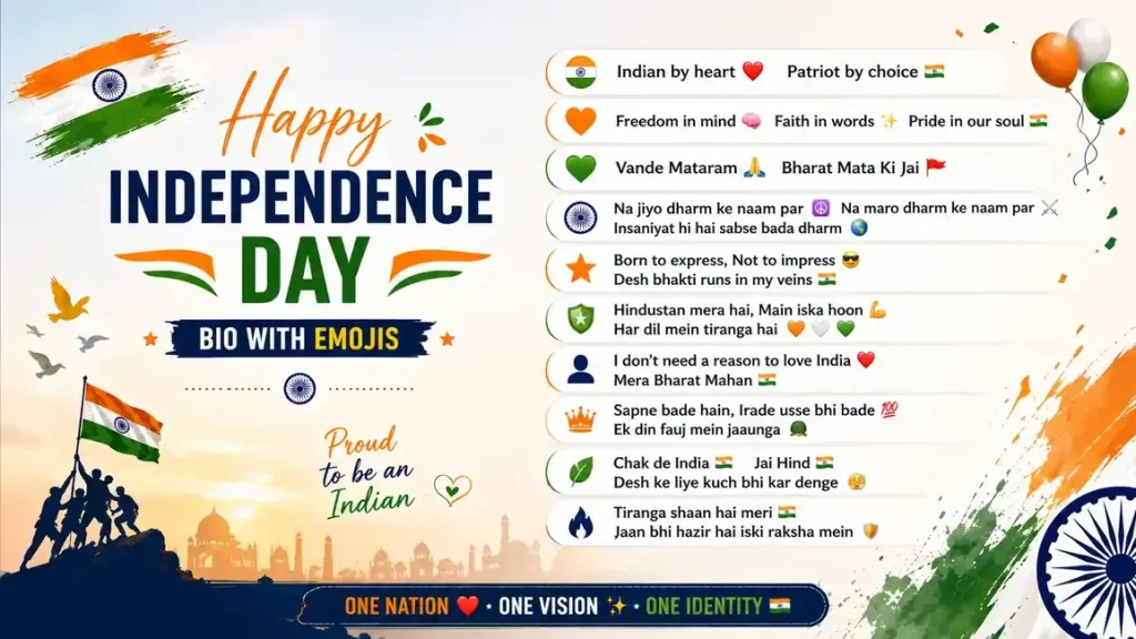 Independence Day Bio with Emojis