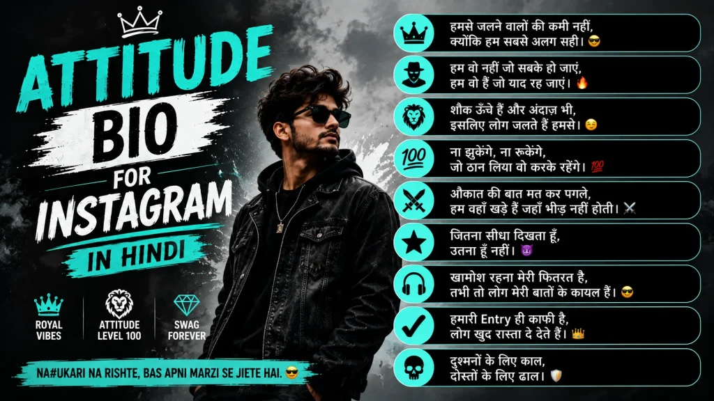 attitude bio for instagram in hindi