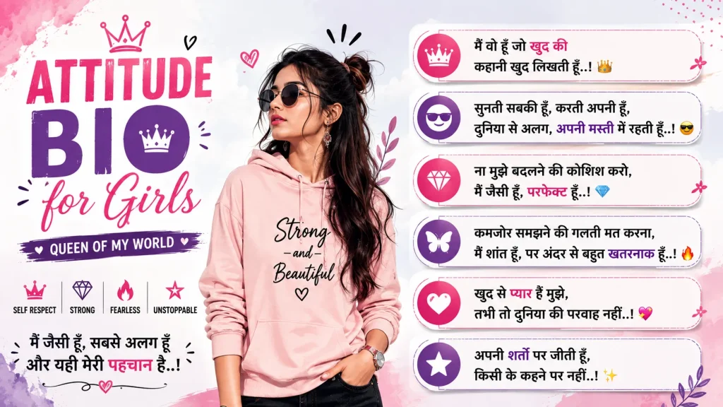 attitude bio for girls in hindi