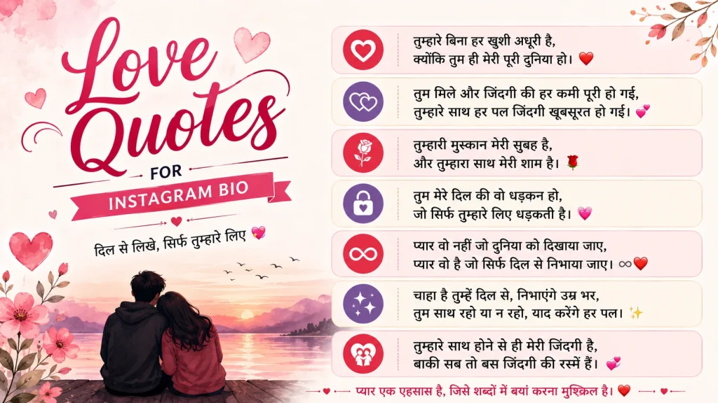 love quotes for instagram bio in hindi
