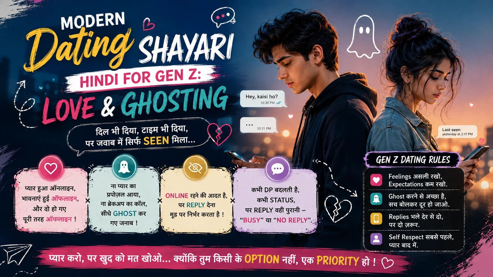 Modern Dating Shayari Hindi For Gen Z: Love & Ghosting
