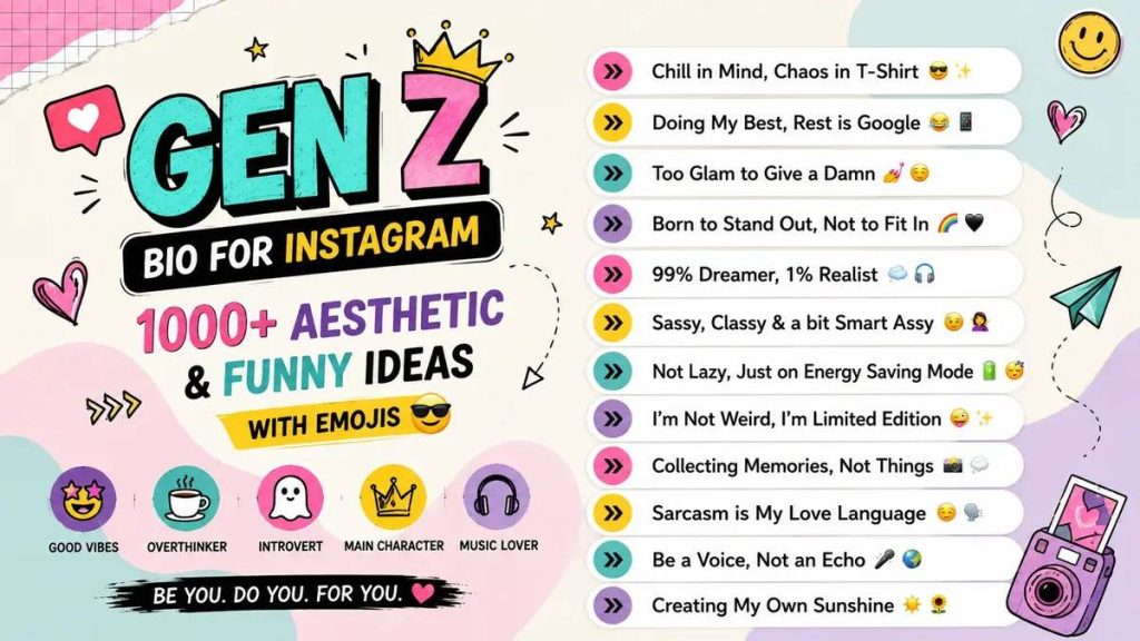 gen z bio for instagram