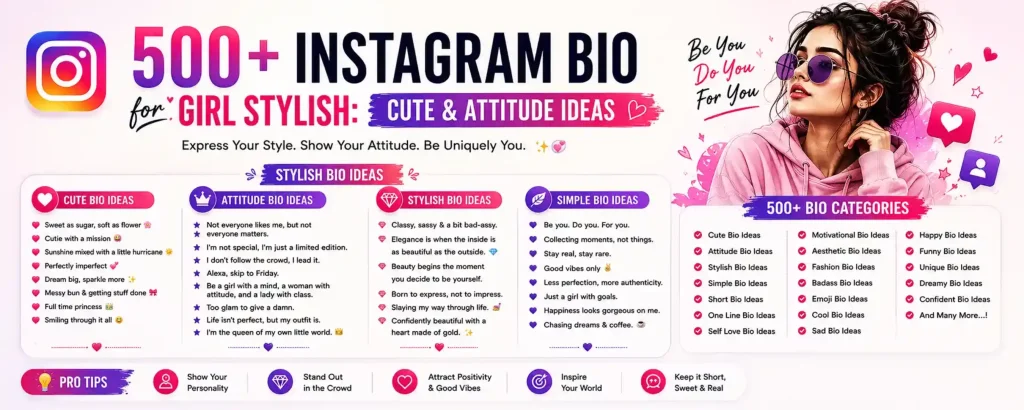 instagram bio for girl stylish