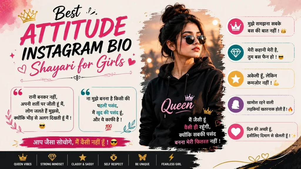 Best Attitude Instagram Bio Shayari for Girls 