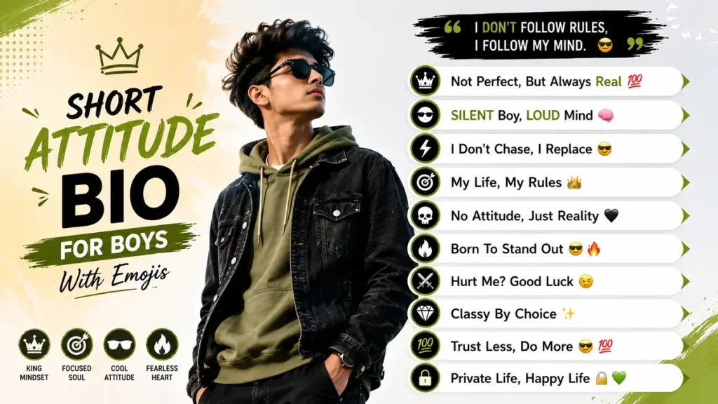 short attitude bio for boys