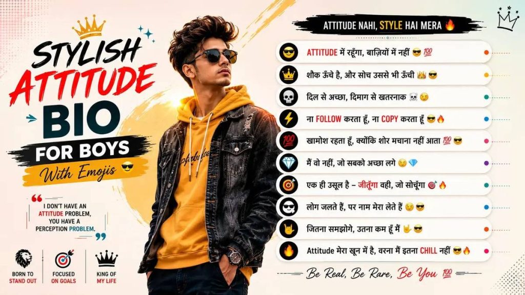 stylish attitude bio for boys