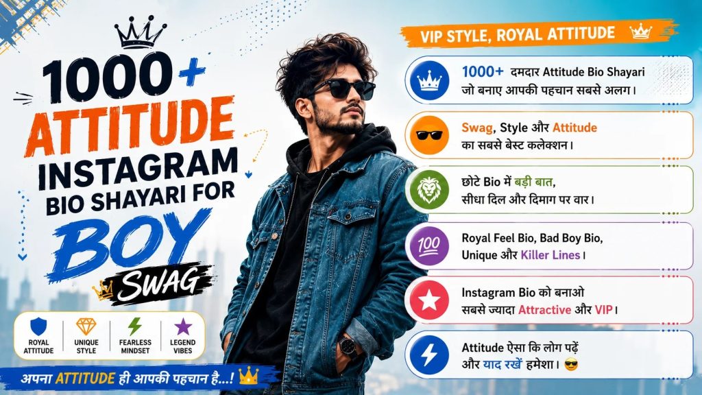 1000+ Attitude Instagram Bio Shayari for Boy (Swag)