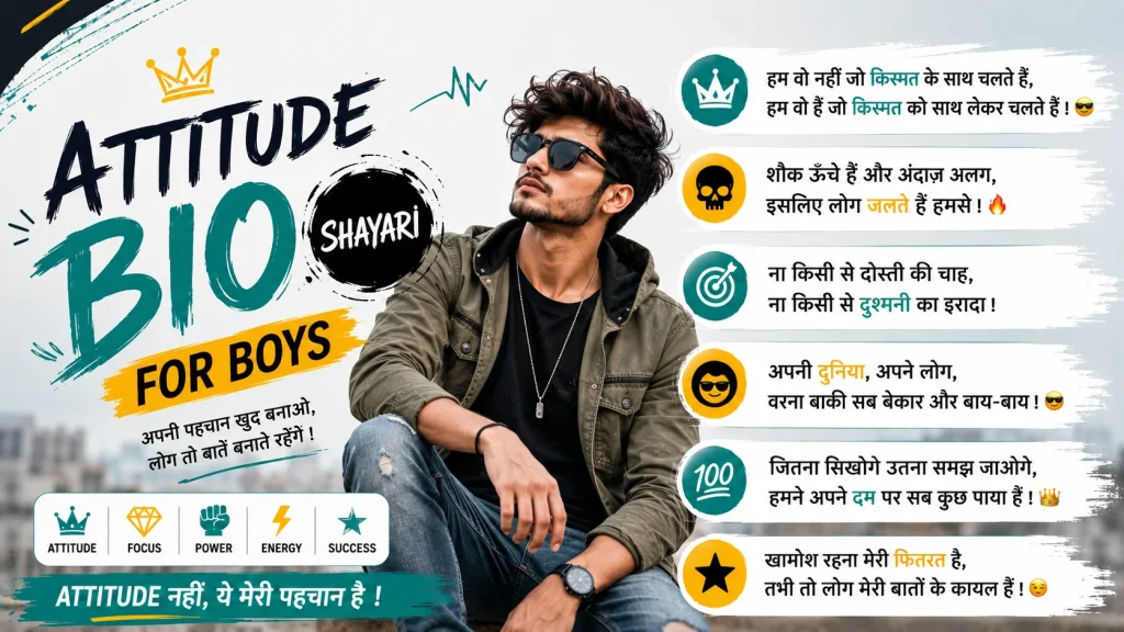 Attitude Bio Shayari for Boys in Hindi