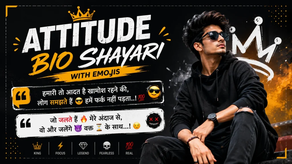 Attitude Bio Shayari with Emojis