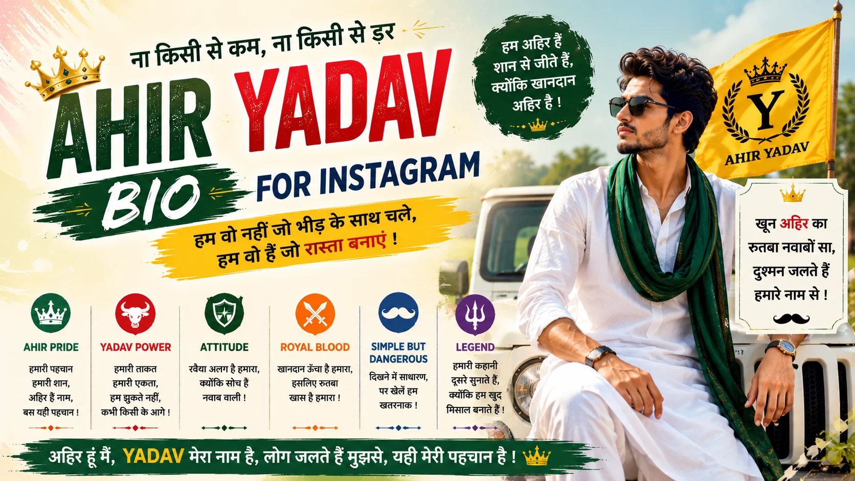 Ahir Yadav Bio for Instagram
