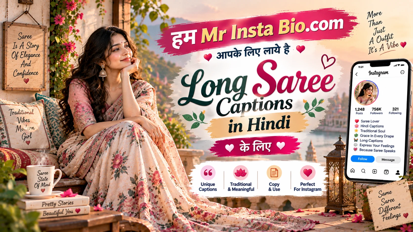 Long Saree Captions in Hindi
